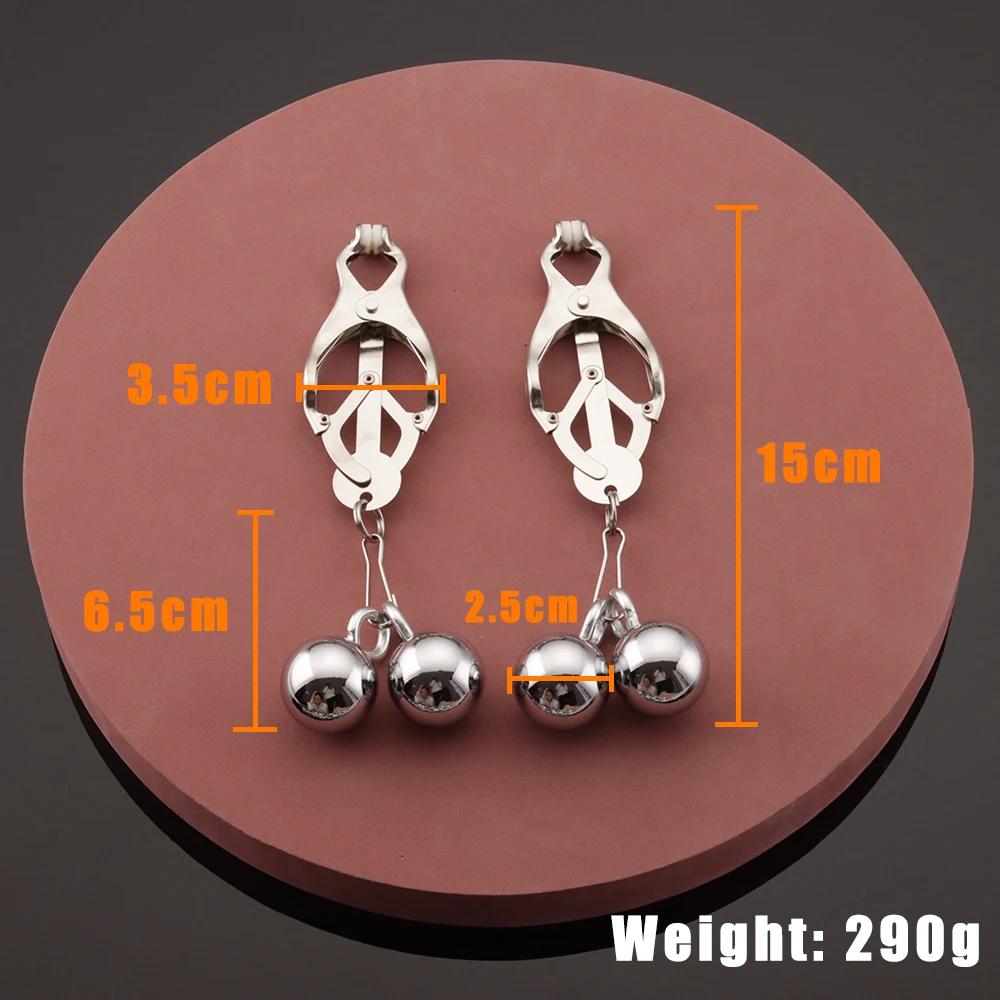 2/4 Metal Heavy Balls Nipple Clamps For Women Breast Sex Toys Bdsm Nipples Clips with Pendant Adult Games For Couples Sex Tools