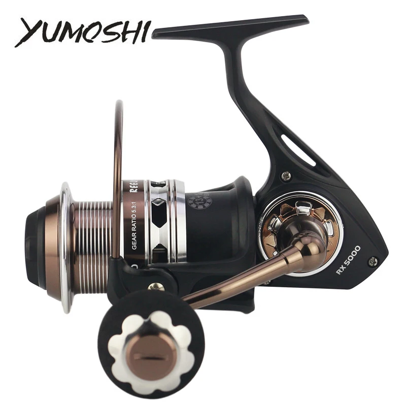 

YUMOSHI-RX5000-9000 Spinning Fishing Reel, Full Metal, 13 + 1BB, 5.1:1/5.3:1, Saltwater Fishing, Bass, Pike