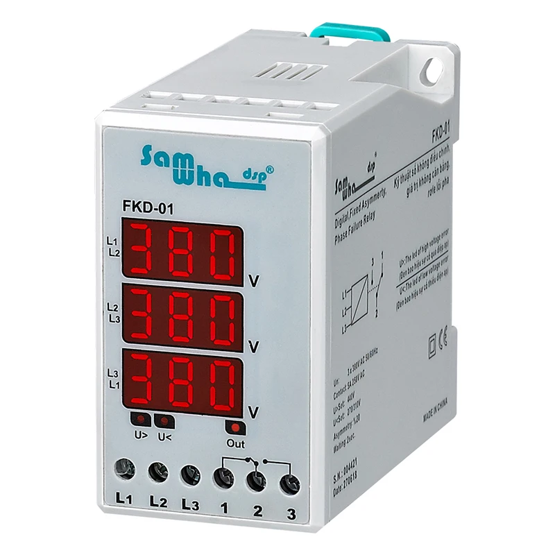 Samwha-Dsp FKD-01 3*380VAC Fixed Phase Asymmetry Overvoltage Undervoltage Digital Protection Relay