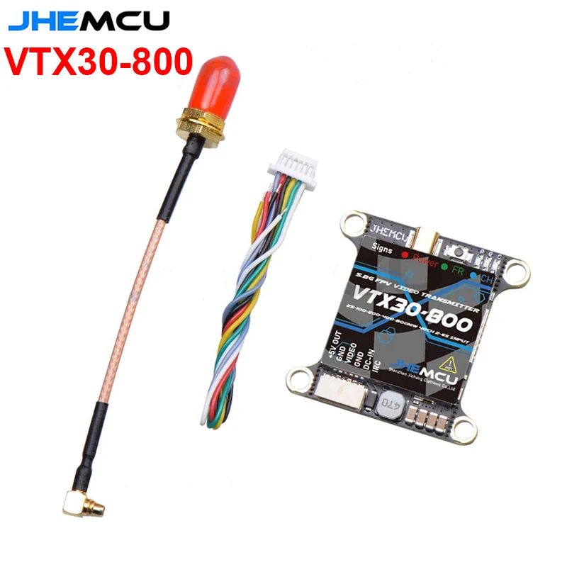 JHEMCU VTX30-800 5.8G 40CH M3 PitMode 25mW 100/200/400/800MW Adjustable VTX 2-6S 30x30mm for RC FPV Freestyle Racing Drone