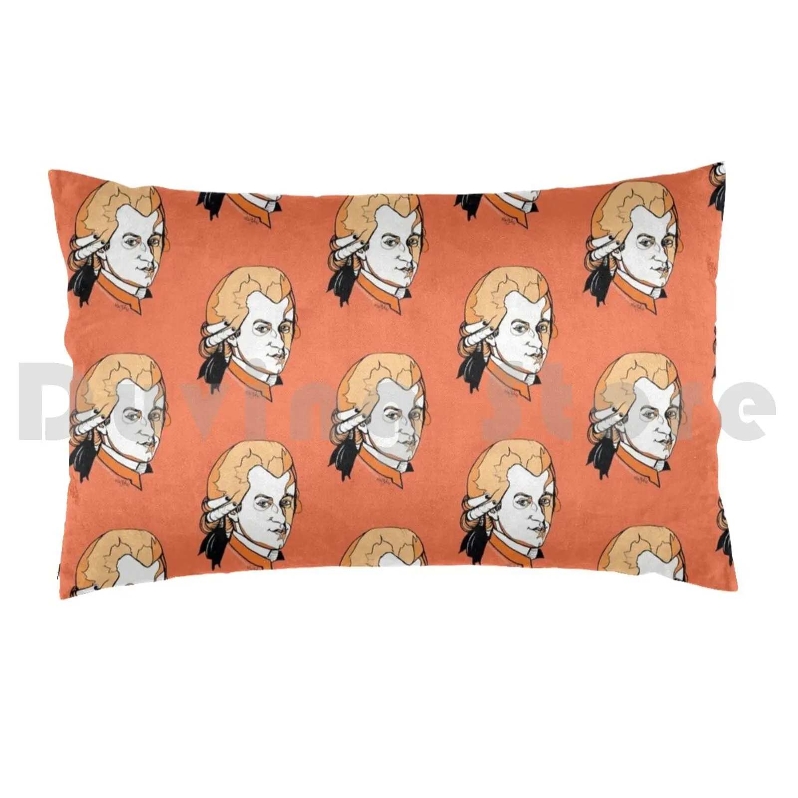 Wolfgang Amadeus Mozart Pillow Case Printed 35x50 Mozart Beethoven Artymargit Arty Margit Van Der Zwan