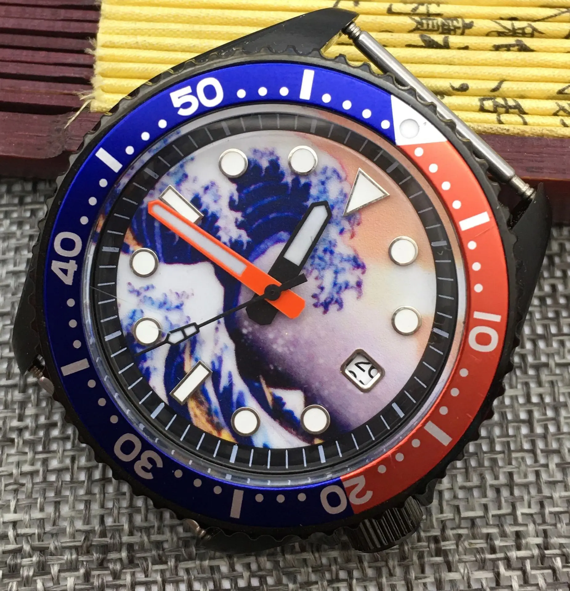 

42mm Kanagawa Surf Dial Luminous SK007 Japanese Movement NH35 Watch Mechanical Automatic Men's Watch Coke bezel