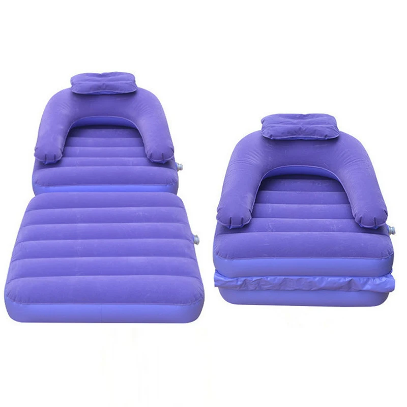 Environment Friendly Portable Inflatable Flocking Sofa Bed Dual Purpose Chair Nap Rest Lazy Multifunctional Outdoor Furniture