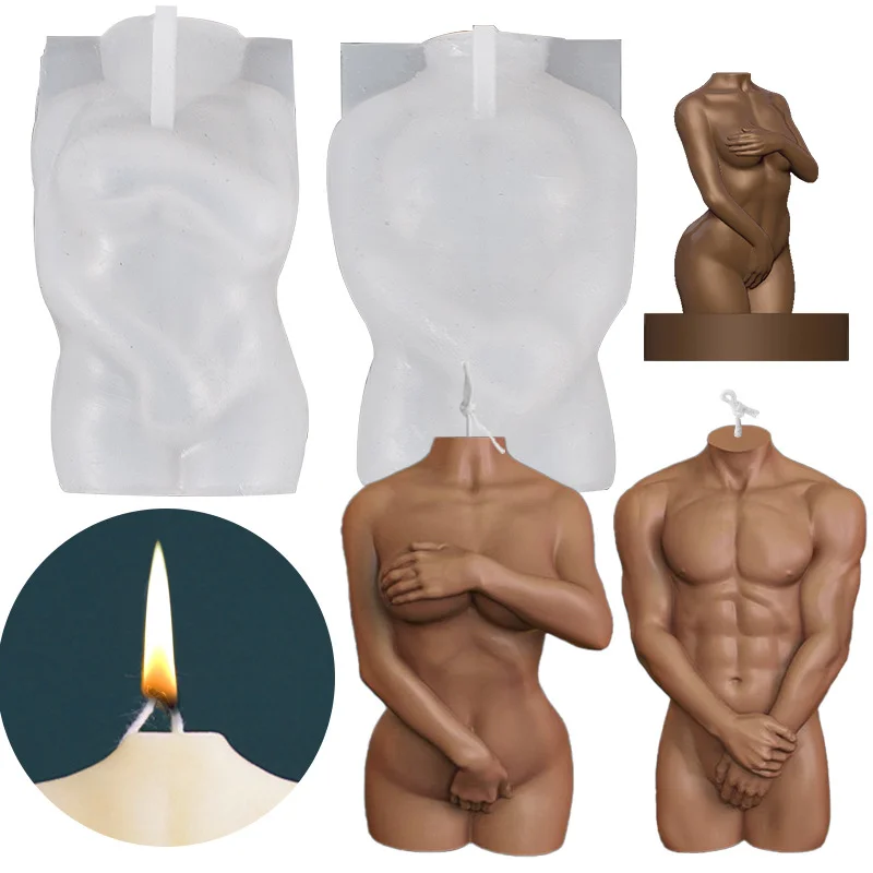 Silicone Mold for DIY Candle Making, Scented Figure Statue, Fragrance, Aromatherapy, 3D Art, Wax Mold, Shy Male and Female Body