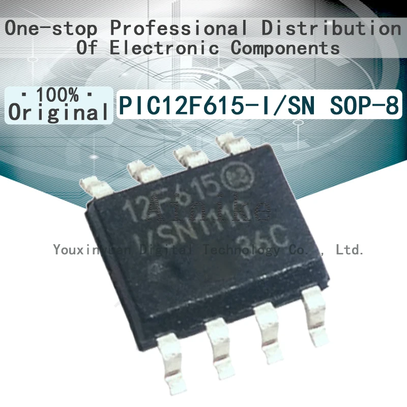 

10Pcs New Original PIC12F615 PIC12F615-I/SN PIC12F615-E/SN 12F615 SOP-8 8 bit MCU embedded microcontroller IC SOIC-8