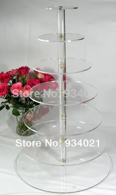 

Clear 7 Tier Round Assembled Acrylic Cupcake Stand wedding decoration