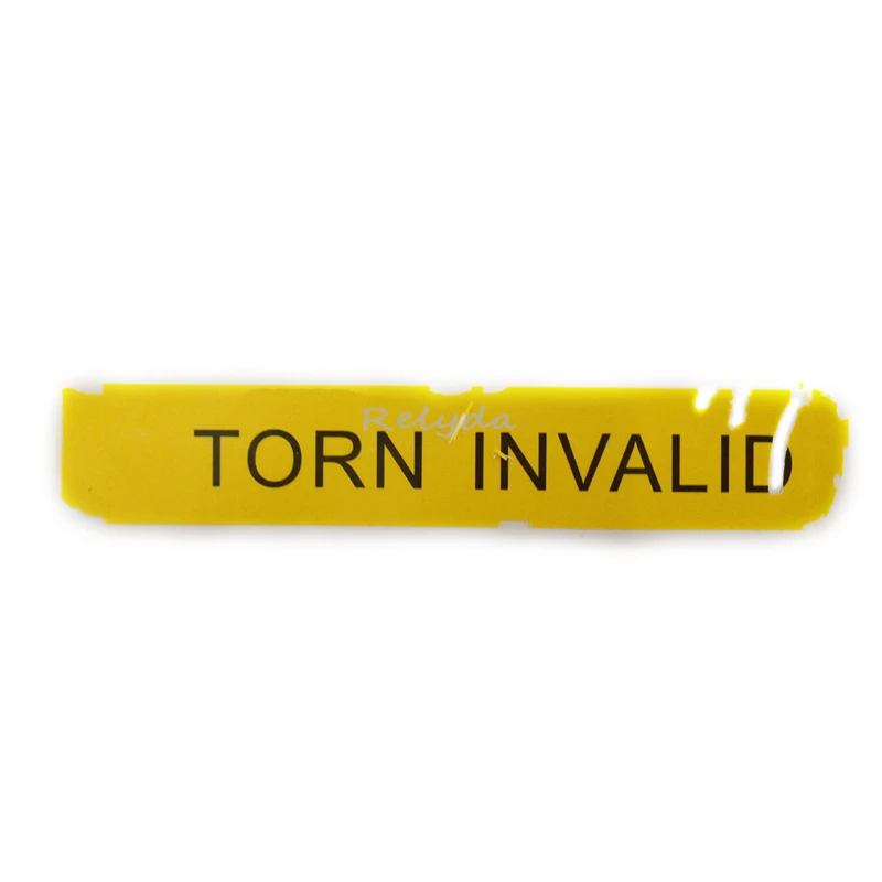 1000pcs 90x16mm Custom Text Yellow Printing Fragile Paper Security Label Torn Invalid Box Seal Destructible Security Sticker