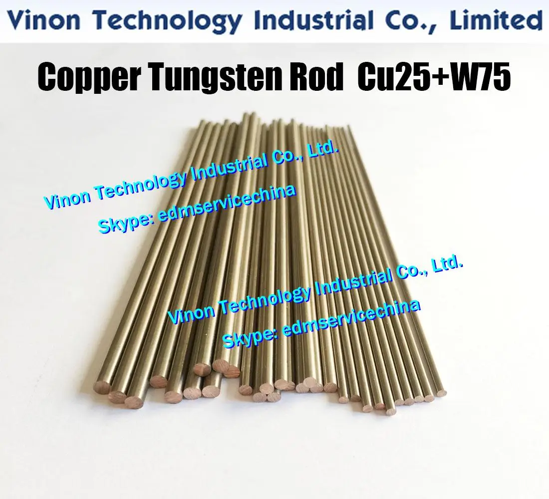 Imagem -04 - Pacote de Peças Haste de Cobre W75 do Tungstênio de D2.5x200lmm Cobre 25 Mais Tungstênio 75 Liga Redonda do Elétrodo do Tungstênio do Cobre da Erosão da Faísca