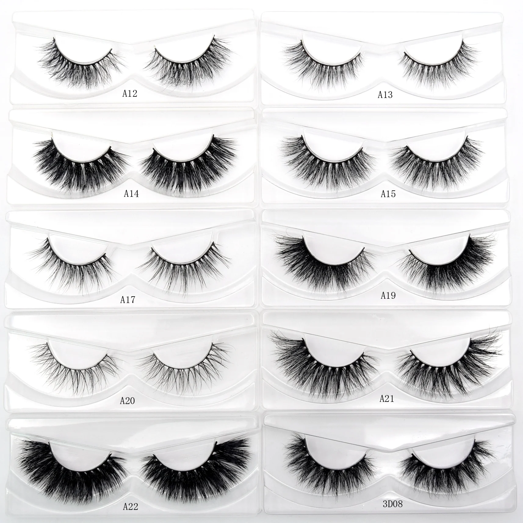 Wholesale Mink Eyelashes 10/30/50/100pcs 3D Mink Lashes Natural false Eyelashes messy fake Eyelashes Makeup False Lashes In Bulk