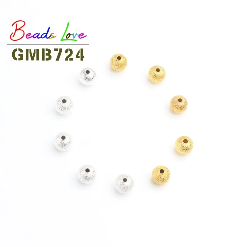 3mm-10mm Gold Color Matte Metal Beads Round Stardust Spacer Beads for Jewelry Making Handmade Diy Bracelet Necklace Wholesale