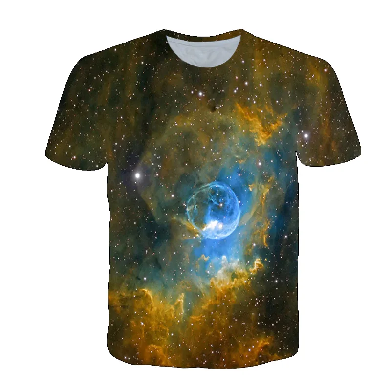 Summer Beautiful Starry Sky Men t-shirt New Interesting Cosmic Nebula graphic t shirts 3D Fashion Breathable Print T-shirt Top