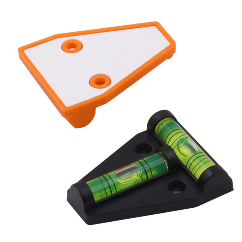 2pcs Horizontal Plastic Mini T Type Spirit Level T-type Scope Triangle Level Measuring Kit Bullseye Level Bubble Inclinometer