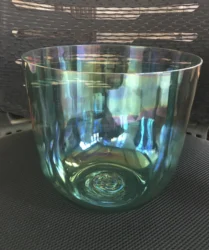 magic green color crystal singing bowl Heart chakra 3rd octave