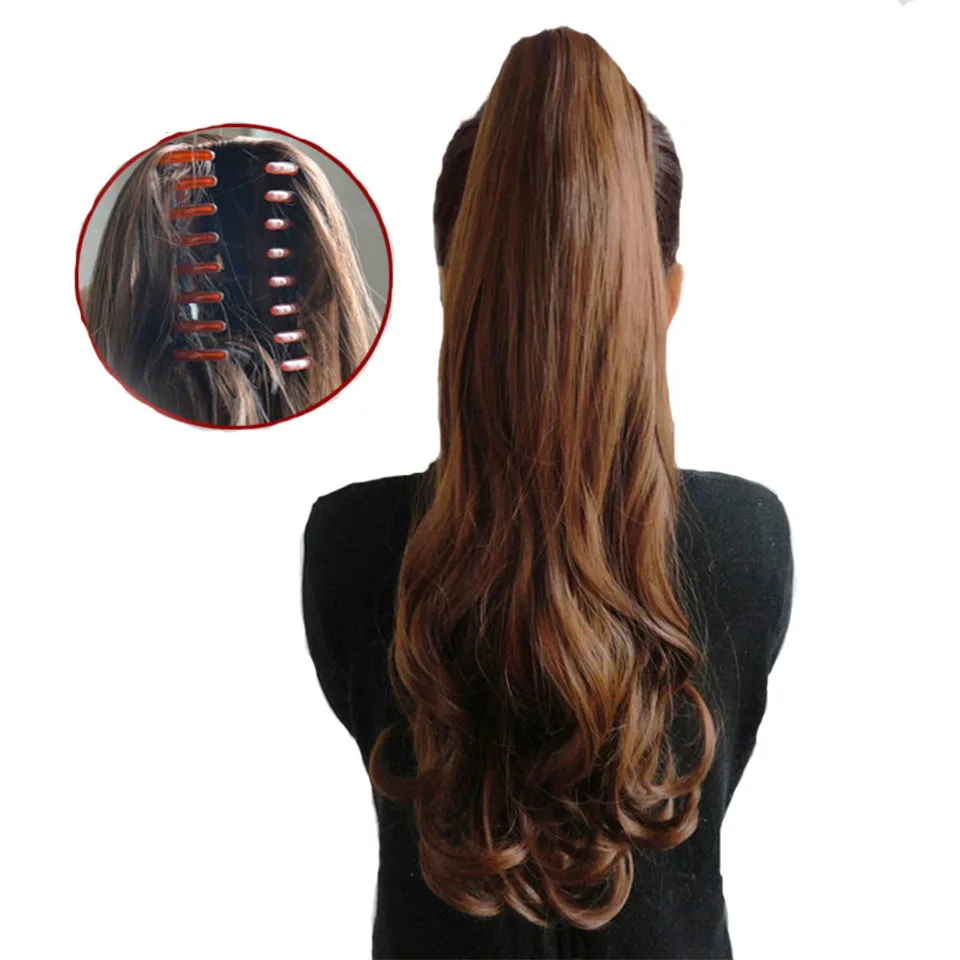 LUPU Synthetic Long Curly Ponytail Claw Natural False Hair Clip In Hair Extensions For Women Heat Resistant Hairpieces