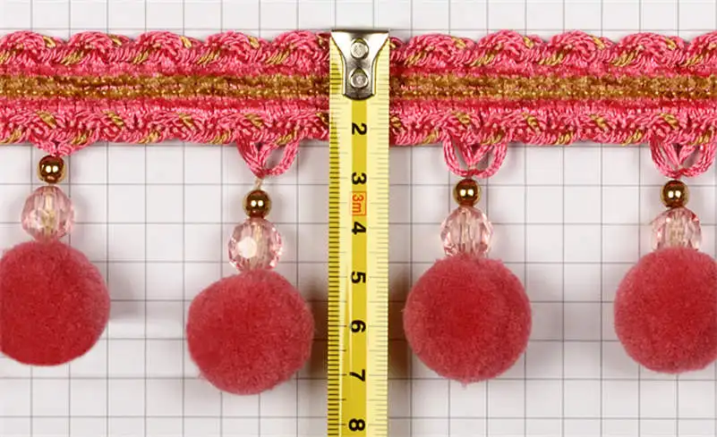 1/2/5M accessori per cucire pompon pizzo Trim Pom Pom Bobble treccia nappa palla frangia nastro tessuto di pizzo materiale fai da te artigianato