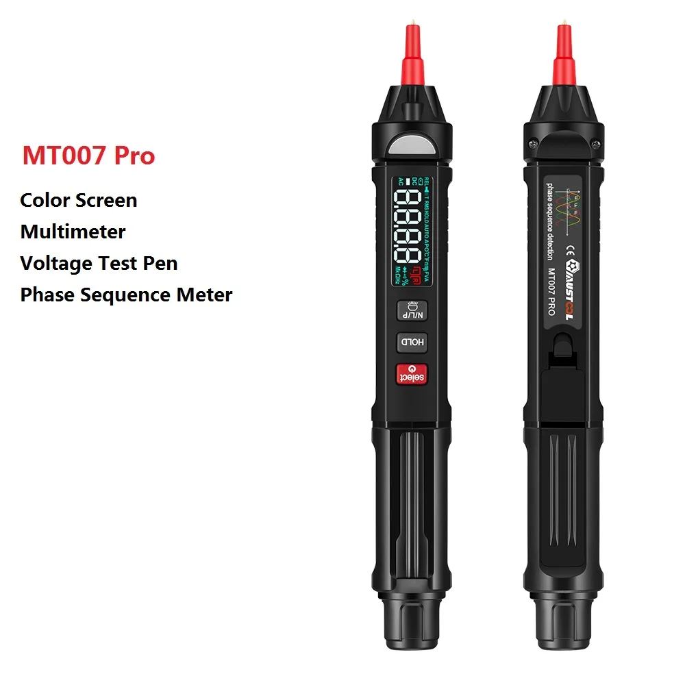 MUSTOOL MT007Pro/ MT007 Pen Shape Digital Multimeter Test Lead Normal LCD/Anti Display Screen True RMS Without Battery Black