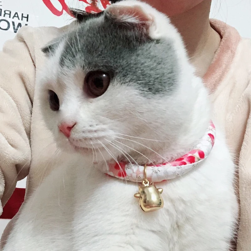 Japanese Style Cat Bell Collar Necklace Cute Pet Accessories for Cats Dogs Puppy Sphynx Collars Pets Products Gatos collier chat