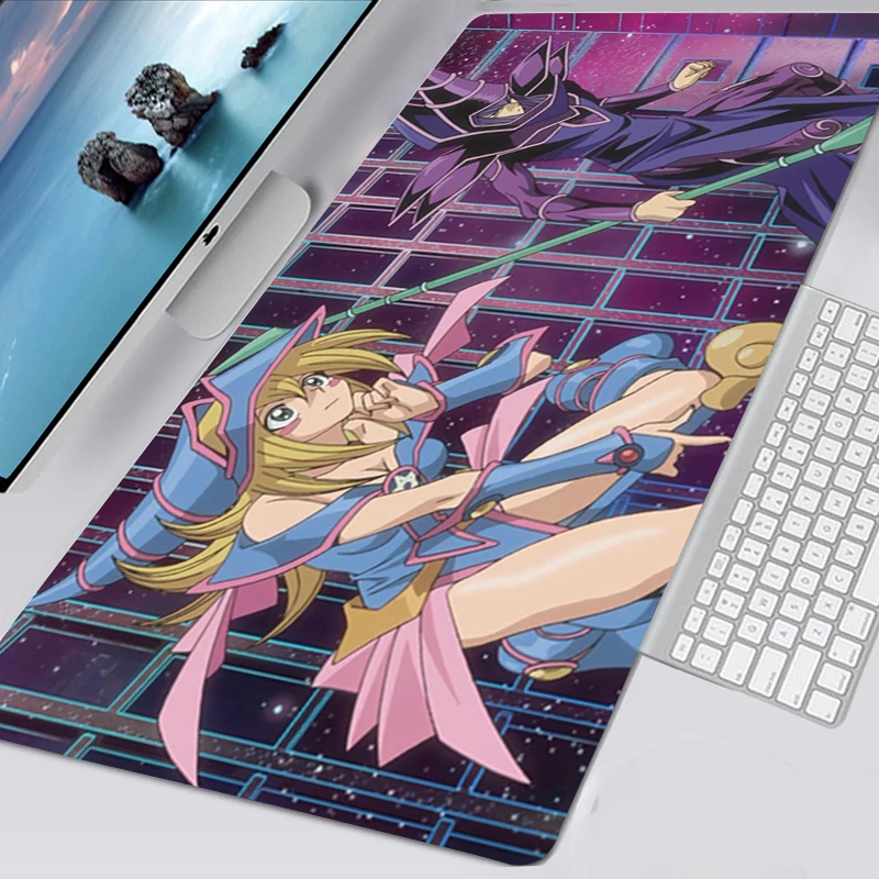 Mouse Pad 900x400mm Anime YuGiOh Dark Magician Girl Mousepad HD Printing Computer Gamers Locking Lock Edge Keyboard PC Desk Pad