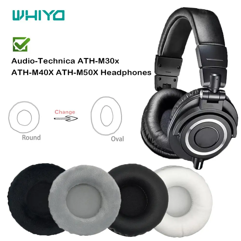 

WHIYO 1 Pair of Ear Pads for Audio-Technica ATH-M30x ATH-M40X ATH-M50X Headset Earpads Earmuff Cover Cushion Replacement Cups