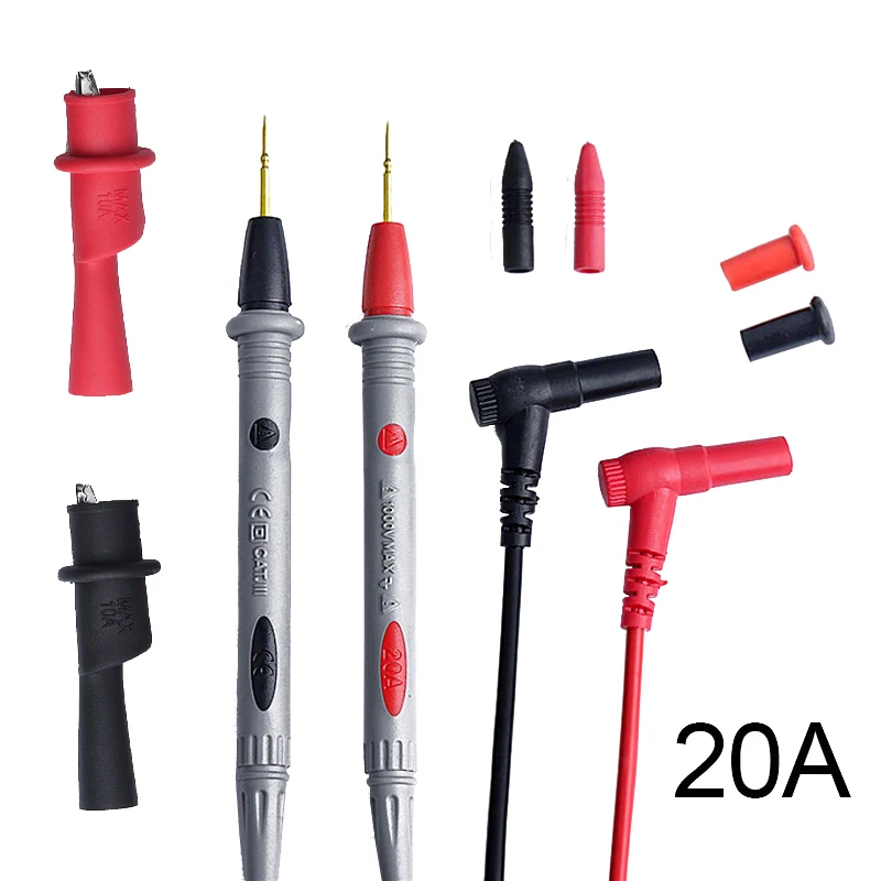 Universal Multimeter Test Leads – 10A Sharp Pin Probes, 70cm Cable, Red/Black, For IC Component Testing