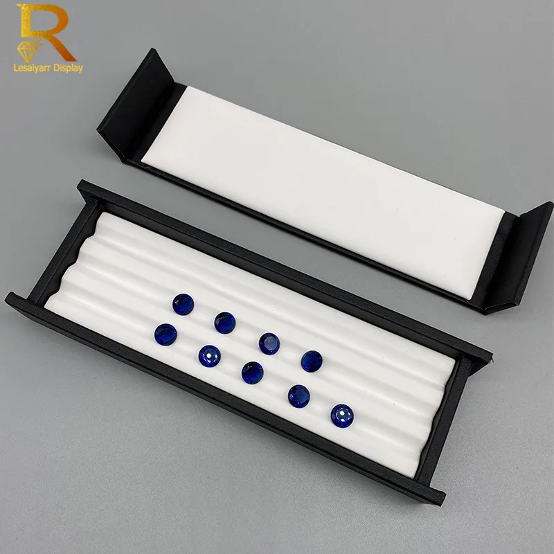 PU Diamond Jewelry Box Loose Diamond Jewellery Organizer Box Gemstone Beads Jewelry Packaging Tray Zircon Gift Box Showcase