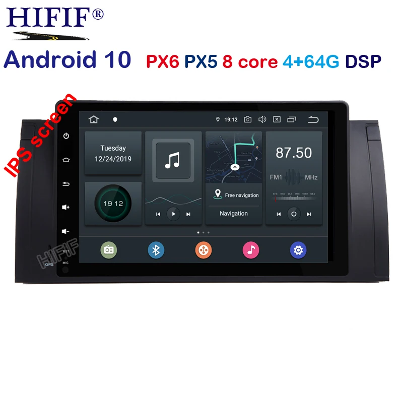 9 inch 1024x600 HD Touch Screen 1 din Android 10.0 Car Multimedia Radio Stereo for BMW E39 E53 X5 Wifi 4G Bluetooth DVR RDS USB