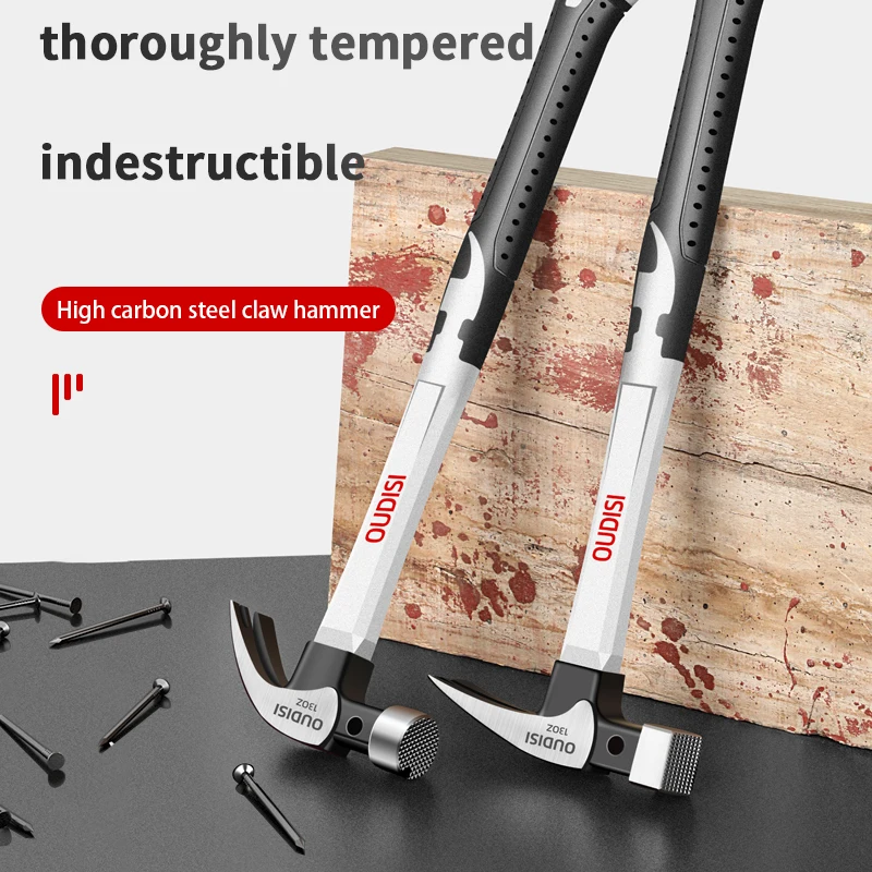 OUDISI Heavy Claw Hammer 100Z/130Z Nail Hammer Tool Steel Woodworking Striking Tools Magnetic Automatic Nail Suction Hammer