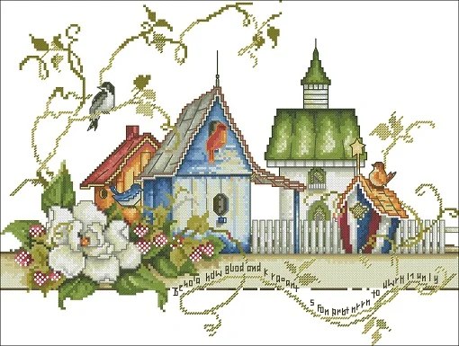 

Magazine Bird House Cross Stitch Kit, Greeting Needlework, Counted Cross-Stitching Kits, Counted, New Style