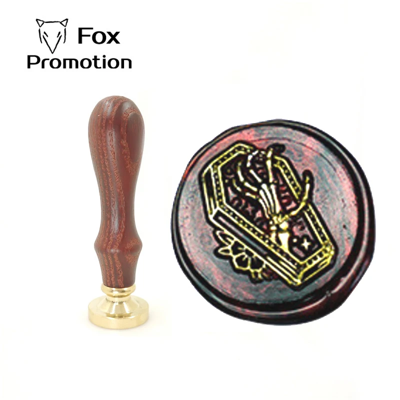 

Hands Skull Wax Stamp Exquisite Paint gentle wood handle,Ancient Seal Retro Stamp,Personalized Stamp Wax Seal High Quality