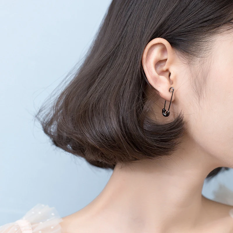 Modian New Special Design Clips Fashion Jewelry Real 925 Sterling Silver Simple Rock Stud Earrings For Women Party Earring Gift
