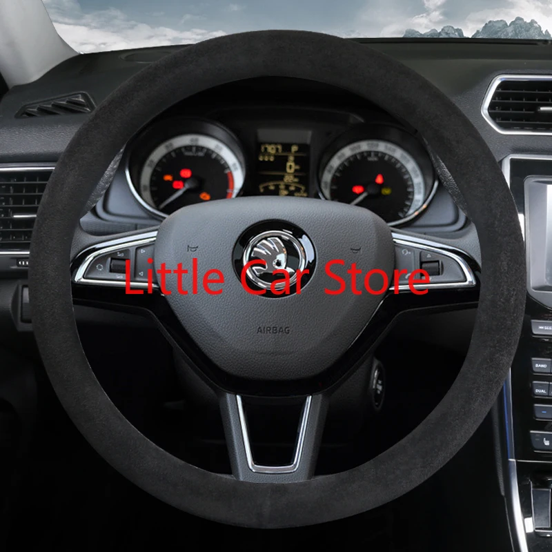 Universal Type Non-slip Steering Wheel Cover For Skoda Karoq KODIAQ Octavia Superb Kamiq Car Interior Accessories