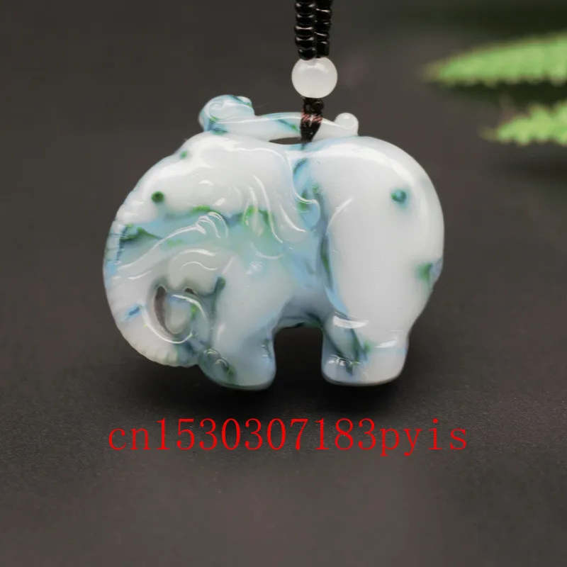 

Elephant Natural Color Jade Pendant Necklace Chinese Double-sided Carved Charm Jewelry Fashion Amulet for Men Women Lucky Gifts