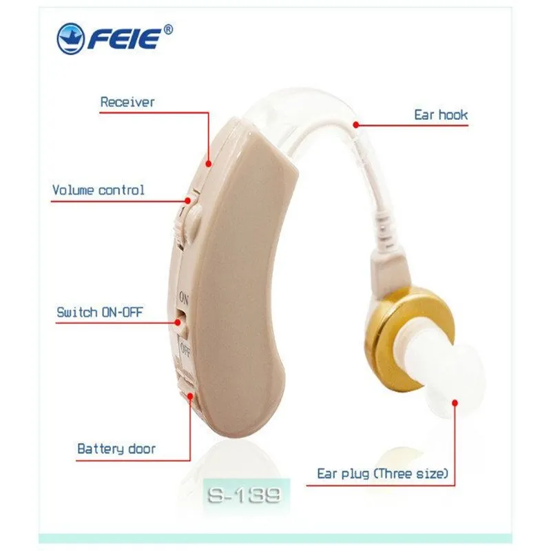 Medical Earphone Super Power Sound Enhancer Hearing Aids for the Children Young Adult Old Men Deaf Hearing Loss  S-139