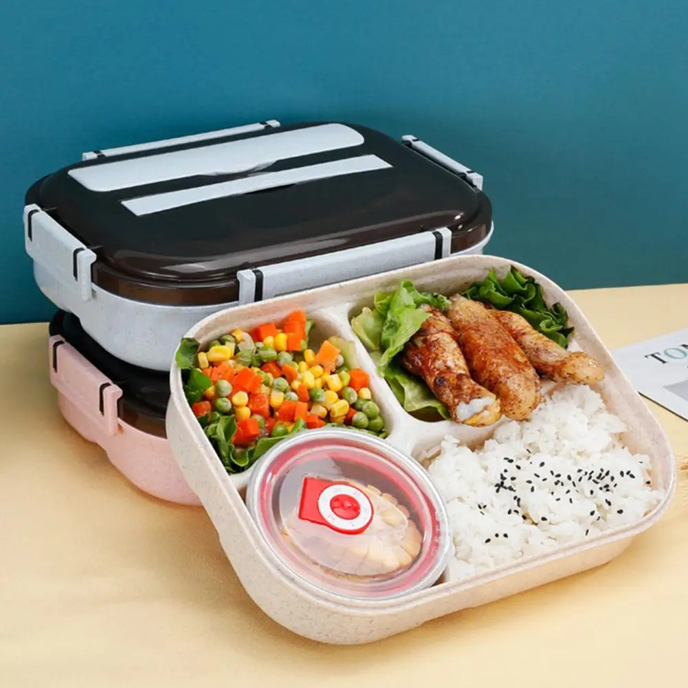 Hot Sale PP Lunch Box Bento Box For School Kids Office Worker Microwave Heating Lunch Container Food Storage Box Phone Holder