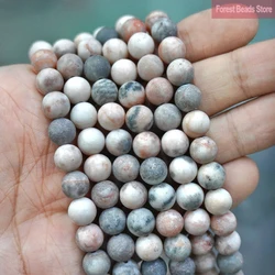 Matte Pink Zebra Jaspers Natural Stone Loose Round Beads for Jewelry Making Diy Bracelet Accessories 15