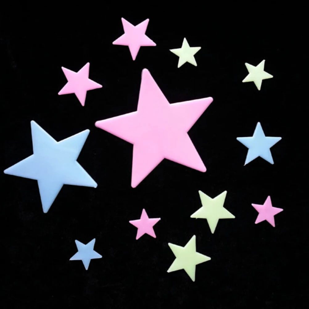 100 Wall Glow In The Dark Stars Stickers Kids Bedroom Nursery Room Ceiling Decor