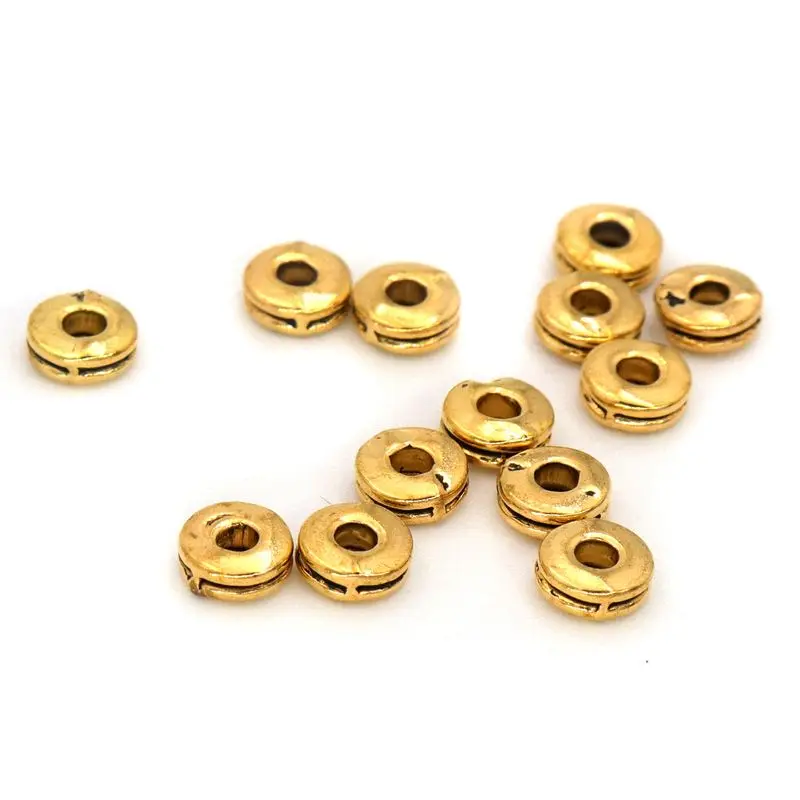 Antique Gold Color Wheel Metal Spacer Loose Beads For Jewelry Making Diy Bracelet Necklace Earring Accessories Wholesale