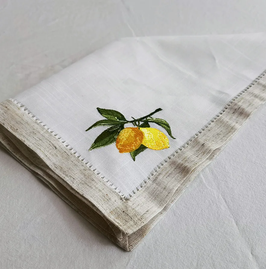 @Lemon Emberoidered Practical & Versatile Napkin, Elegant Look, Table Decoration, Great Gift, Table Linen