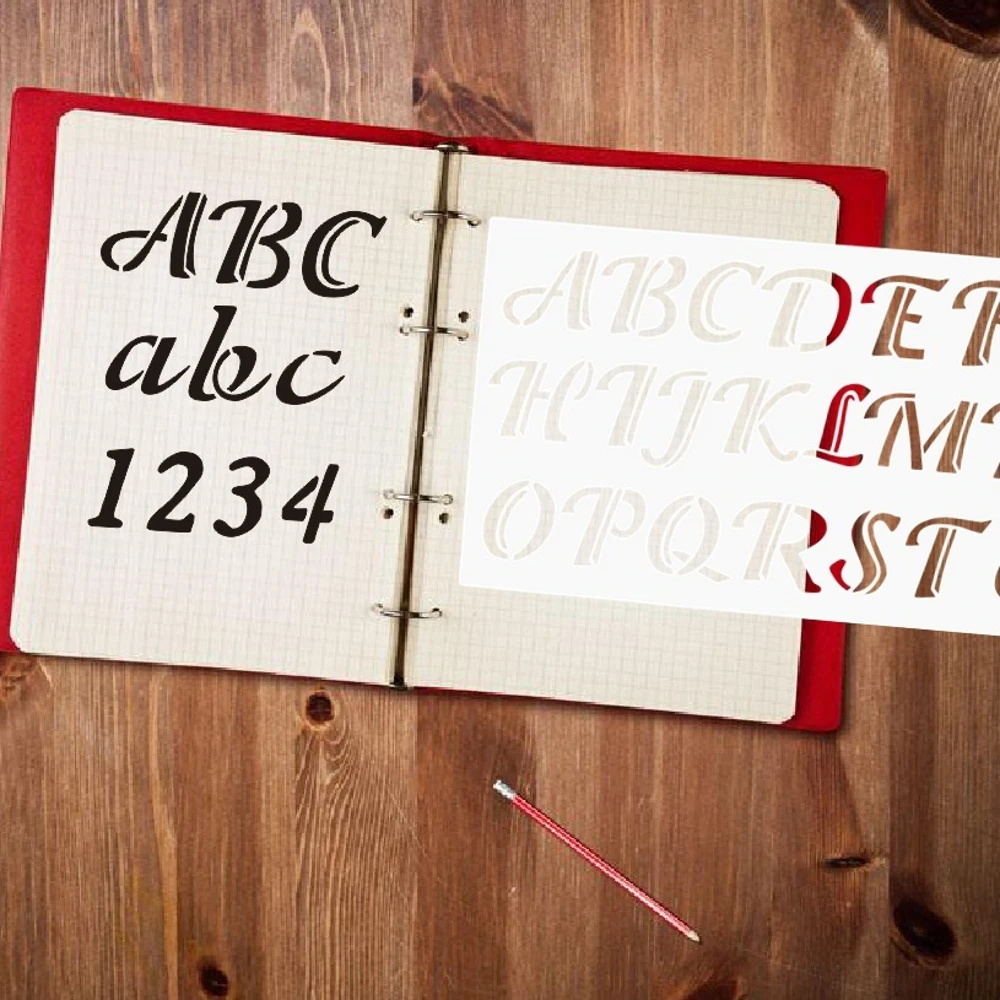 3Pcs 30*17cm Alphabet English Letters DIY Layering Stencils Painting Scrapbook Coloring Emboss Decor Template