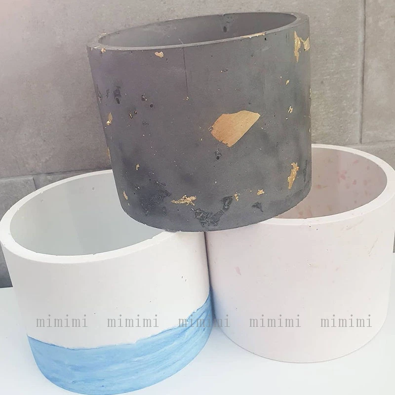 Round Concrete Flower Pot Silicone Mold Cement Flower Pot Making Easy Demoulding Flower Pot Mold 15cm Round Pot Mould