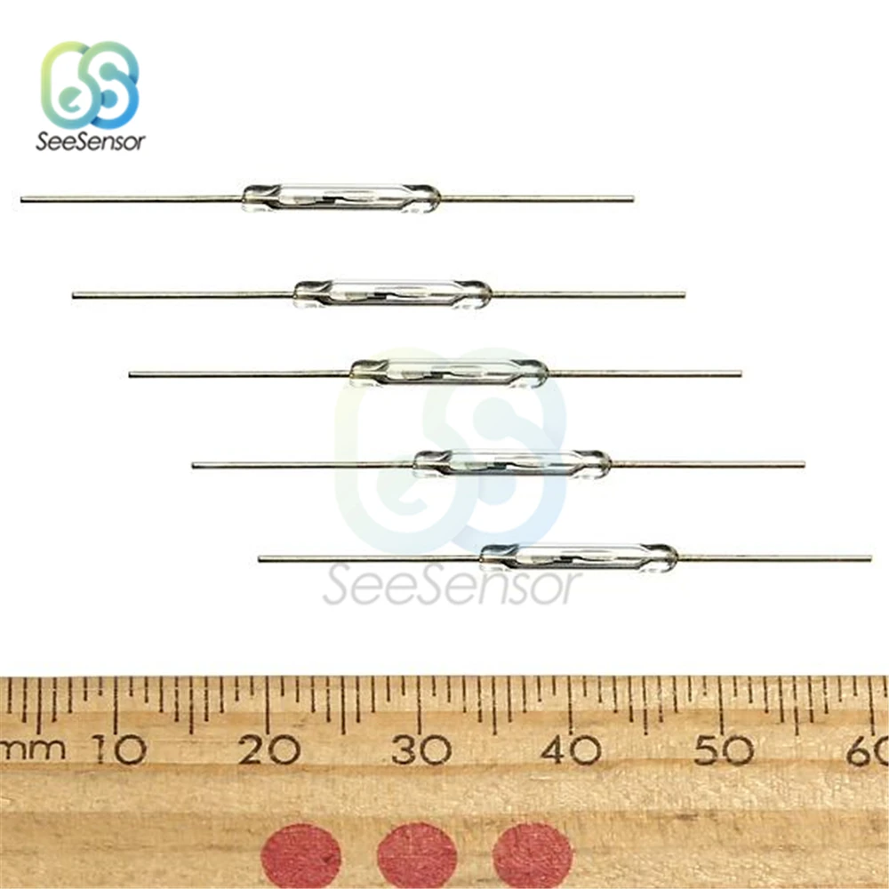 10pcs Reed Switch Magnetic Switch Normally Open Magnetic Induction Switch 2x14mm