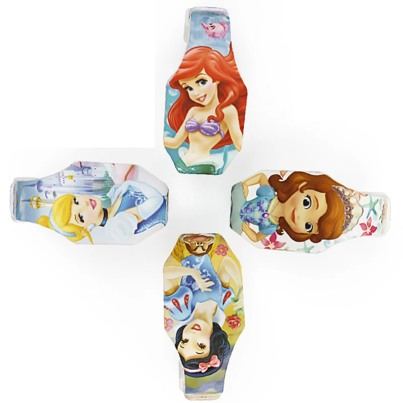 Disney Cartoon digital Luminous Wristwatch Princess Series Electronic Label kids watches girls LED display Complete Calendar