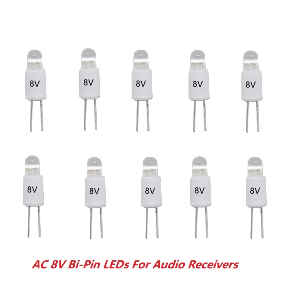 Tecolampe 10 New AC8V AC6V AC12V AC14V LED Bi-Pin Lamps Fits Marantz Sansui Pioneer Sony and Many Vintage Hi-fi Stereo Receivers