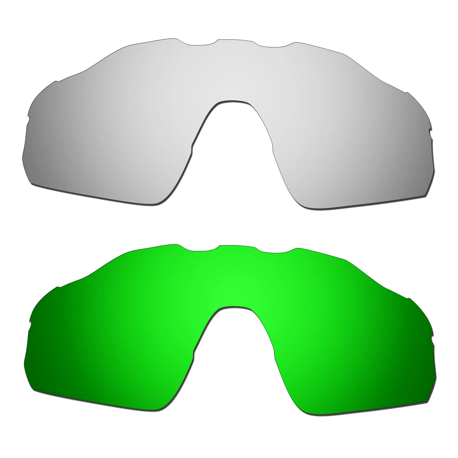 

HKUCO Polarized Replacement Lenses For Radar EV Pitch Sunglasses Silver/Green 2 Pairs