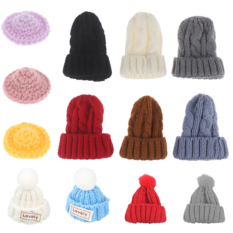 1/6 1/12 Multi-Style Doll Mini Fashion Knitted Beanie Hat Cap Autumn Winter Doll Cap Doll Accessories