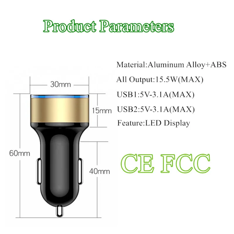 Car Charger Mobile Phone Fast Charging Adapter For OPPO F17 A53 A73 A15 A52 A72 A92 Realme 6 7 Pro C17 C15 Dual USB Car Charger