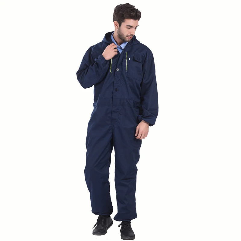 Mens Work Coveralls Hooded Repairman Workwear Clothes with Multi Pockets Working Uniforms