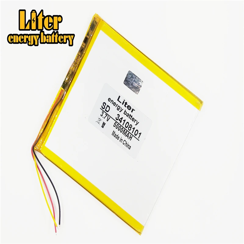 3.7 V 5000 mah tablet battery brand tablet gm lithium polymer battery 34108101 3 line