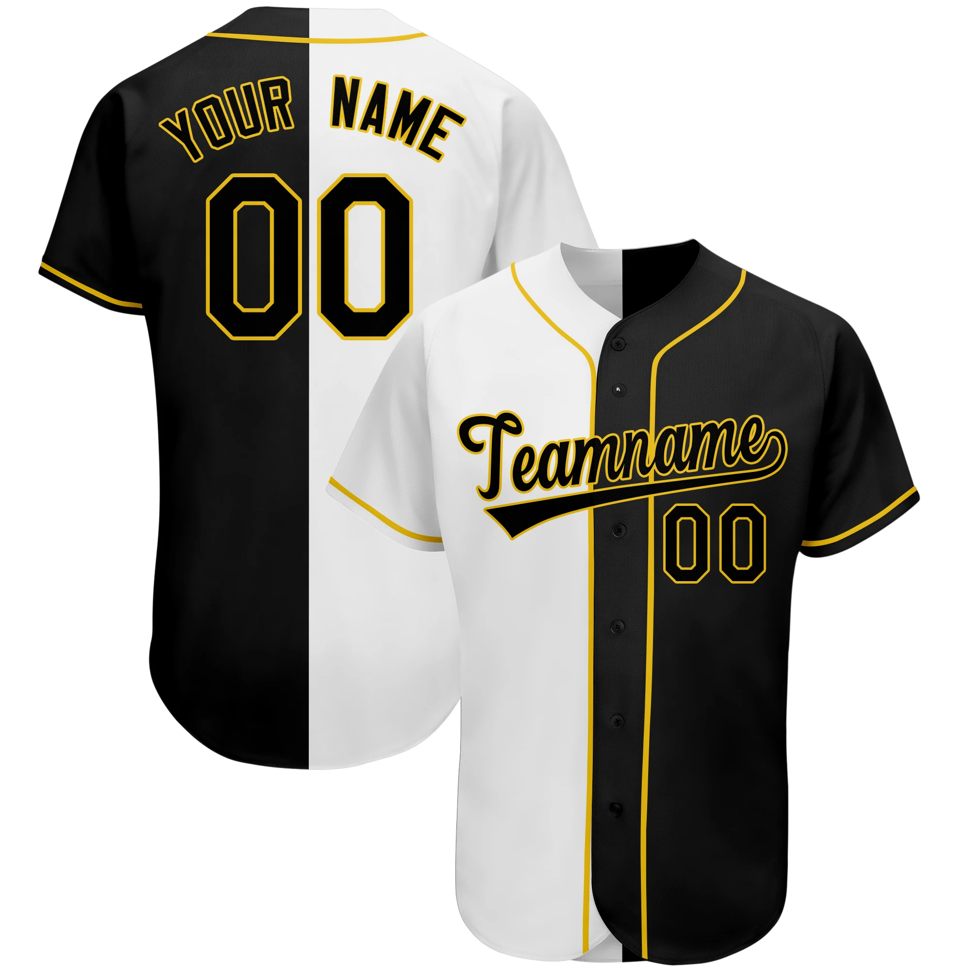 Custom Two Tone Baseball Jerseys Fashion Shirt V-neck Personalized Design Printing Own Team Name Number Logo for Adults