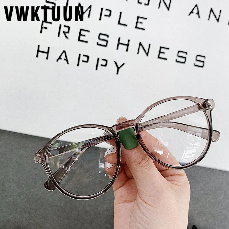 VWKTUUN New Round Glasses Frames Vintage Oversized Eyeglasses Frames For Women Big Computer Glasses Frame Students Fake Glasses